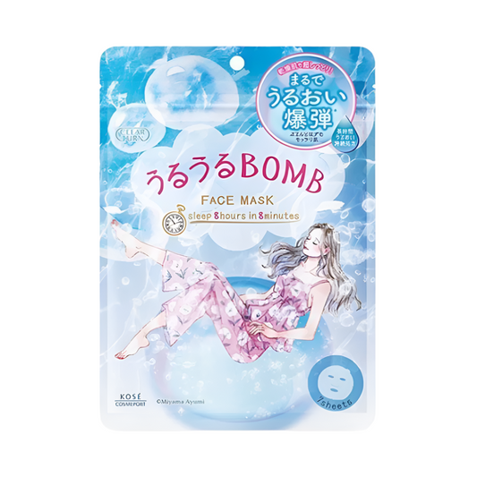 Kose - Clear Turn Uruuru Bomb Face Mask 7stk.